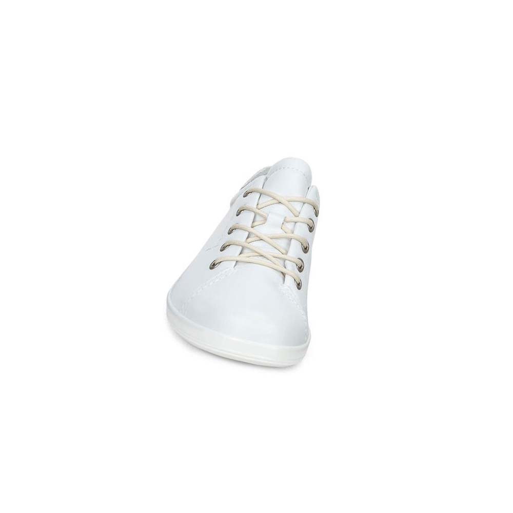 Women's Ecco Soft 2.0 Tie Sneakers White | Canada 231HAP